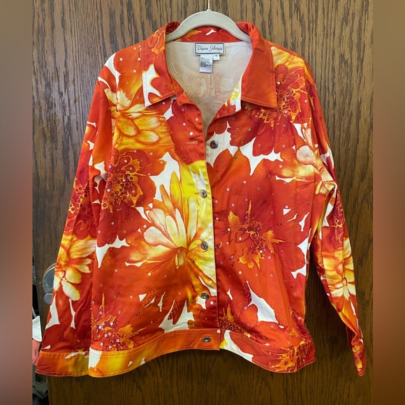 Diane Gilman Rare Floral Embroidered Jacket - Picture 1 of 12